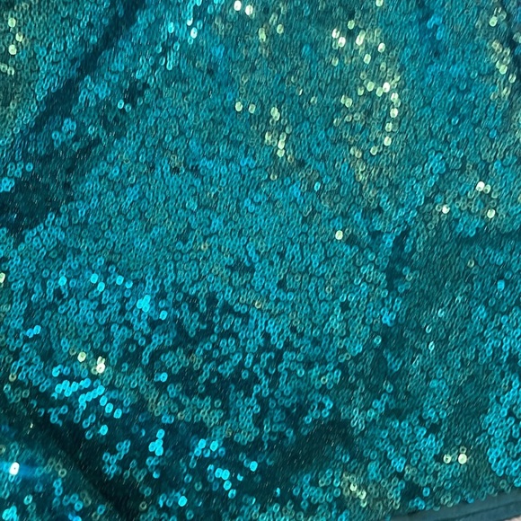 Allegra K High Waist Green Sequin Shorts size xl side zip - Picture 3 of 9